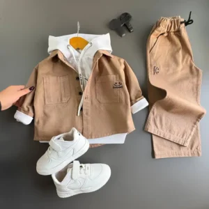 ست کت و شلوار کتان بِست (Best) شکلاتی 397